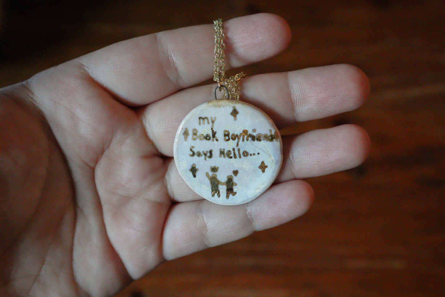 "My Book Boyfriend Says Hello" Necklace J-2