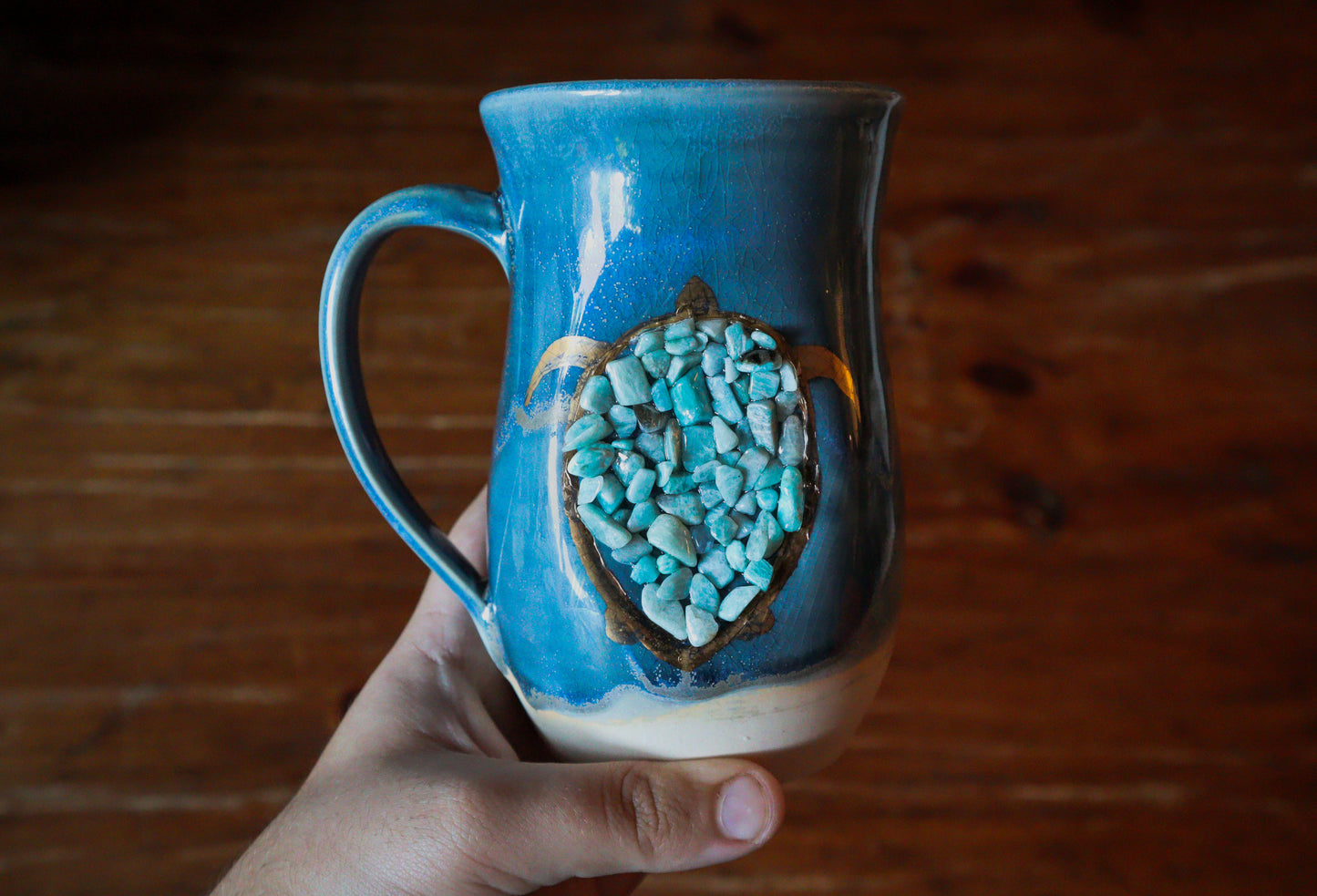 Amazonite Turtle Crystal Mug CM-8