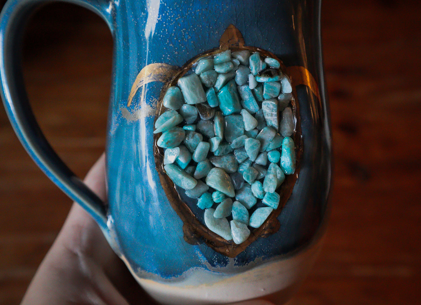 Amazonite Turtle Crystal Mug CM-8