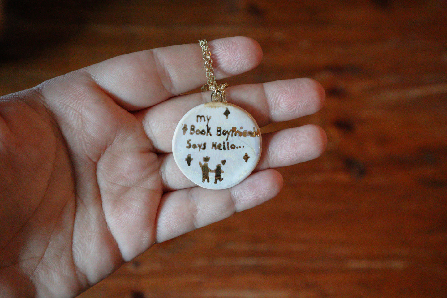 "My Book Boyfriend Says Hello" Necklace J-2