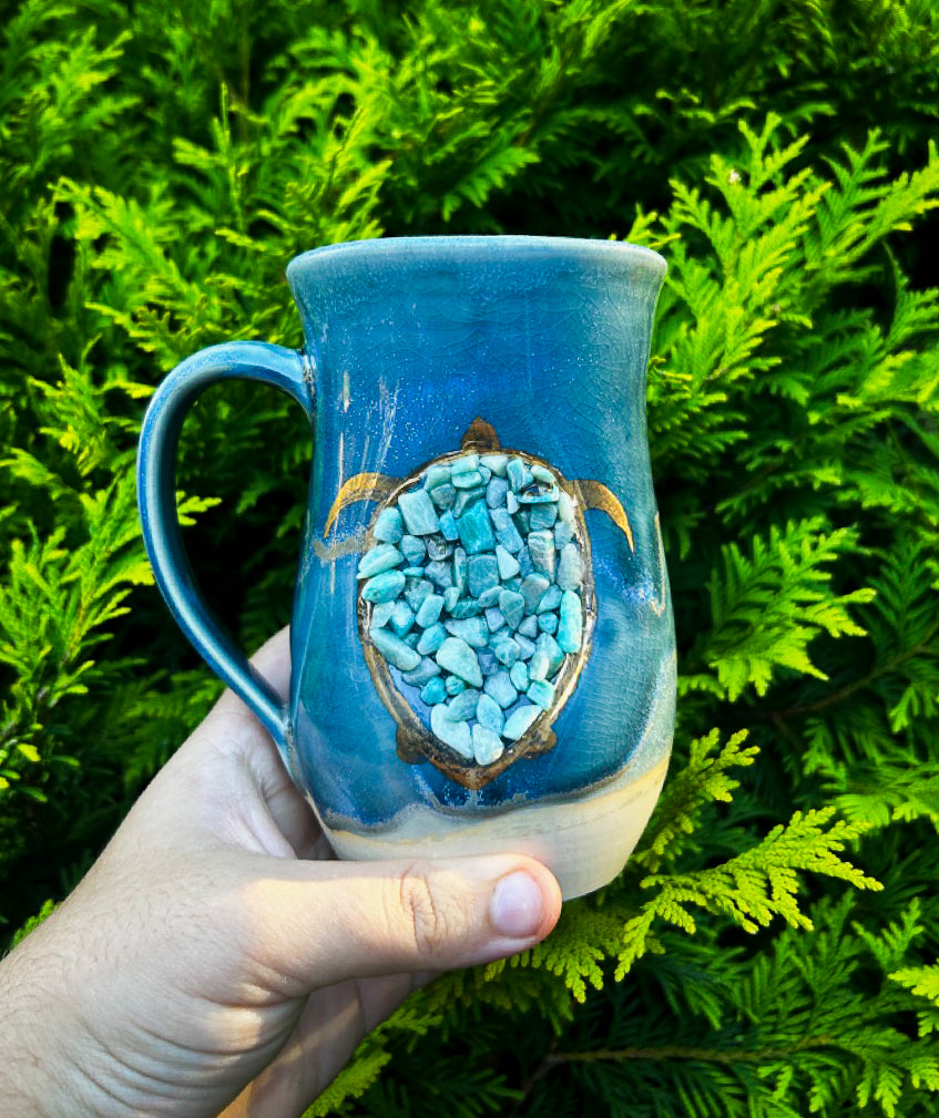 Amazonite Turtle Crystal Mug CM-8